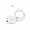 R2B Tv Kabel & Stecker^2 Meter weißes USB-C Kabel mit USB-A & USB-C Ladegerät