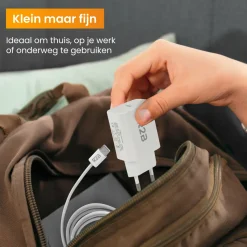 R2B Tv Kabel & Stecker-1 Meter weißes USB-C Kabel mit USB-C Ladegerät