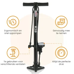 R2B Fahrradpumpe mit Manometer – Doppelventilkopf< Fahrradpumpen