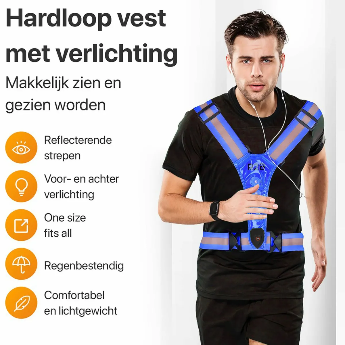 R2B Laufweste wiederaufladbar - Laufende Beleuchtung - Blau< Wanderschuhe & Wanderzubehör
