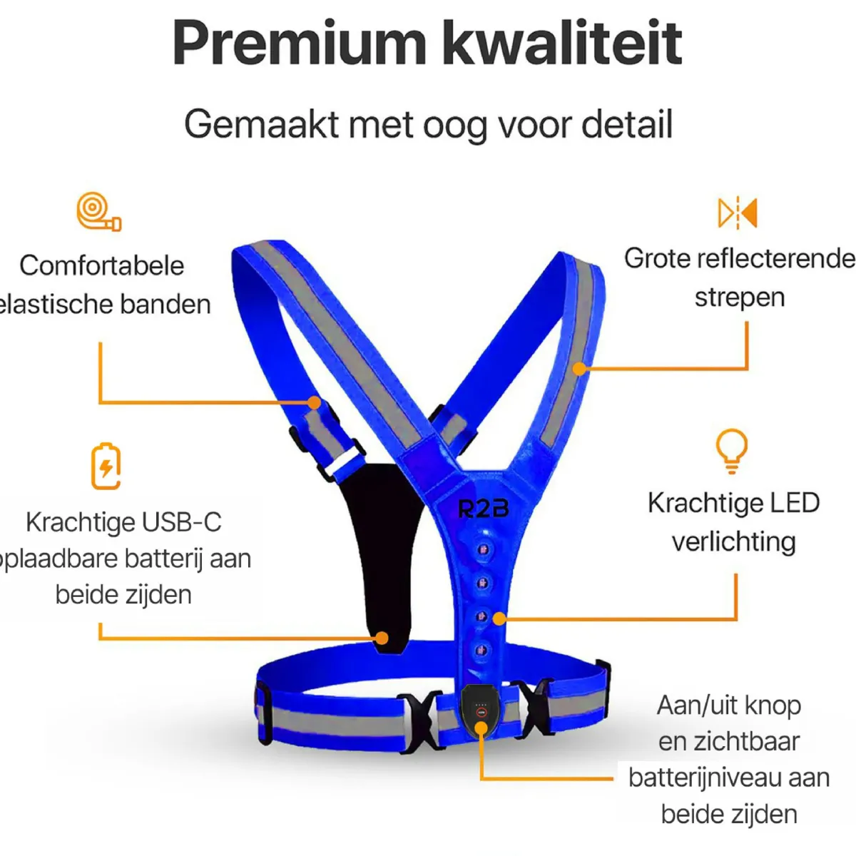 R2B Laufweste wiederaufladbar - Laufende Beleuchtung - Blau< Wanderschuhe & Wanderzubehör