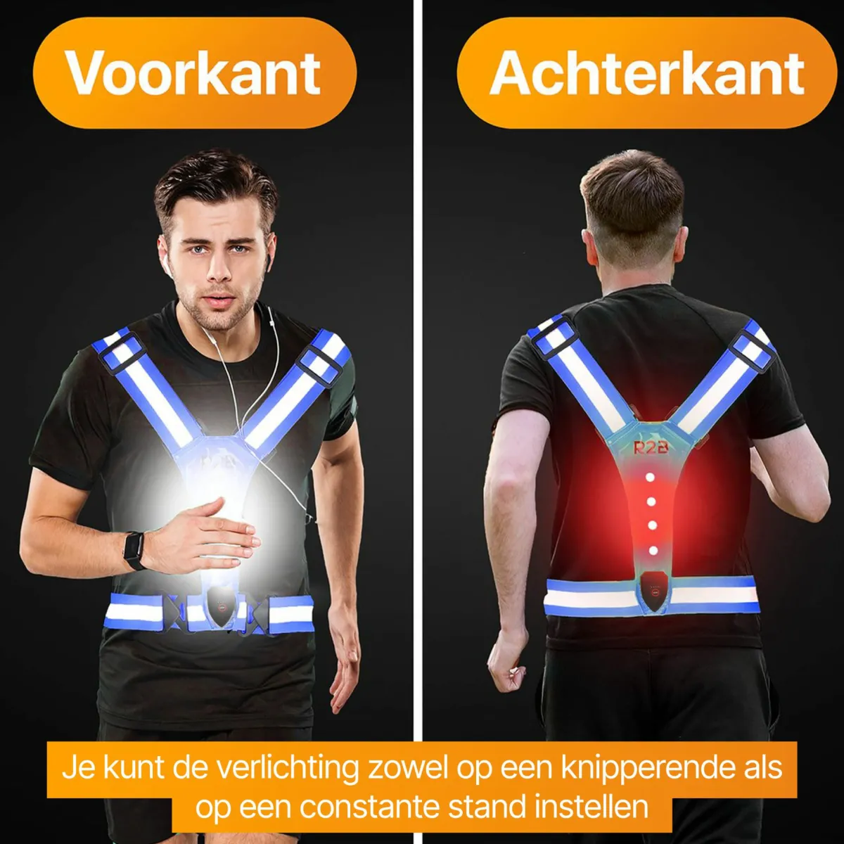 R2B Laufweste wiederaufladbar - Laufende Beleuchtung - Blau< Wanderschuhe & Wanderzubehör