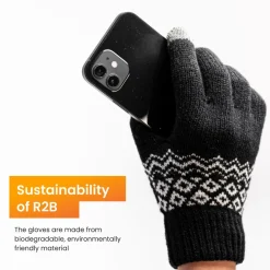 R2B Handschuhe & Fäustlinge-Touchscreen Handschuhe Winter Herren & Damen - Schwarz