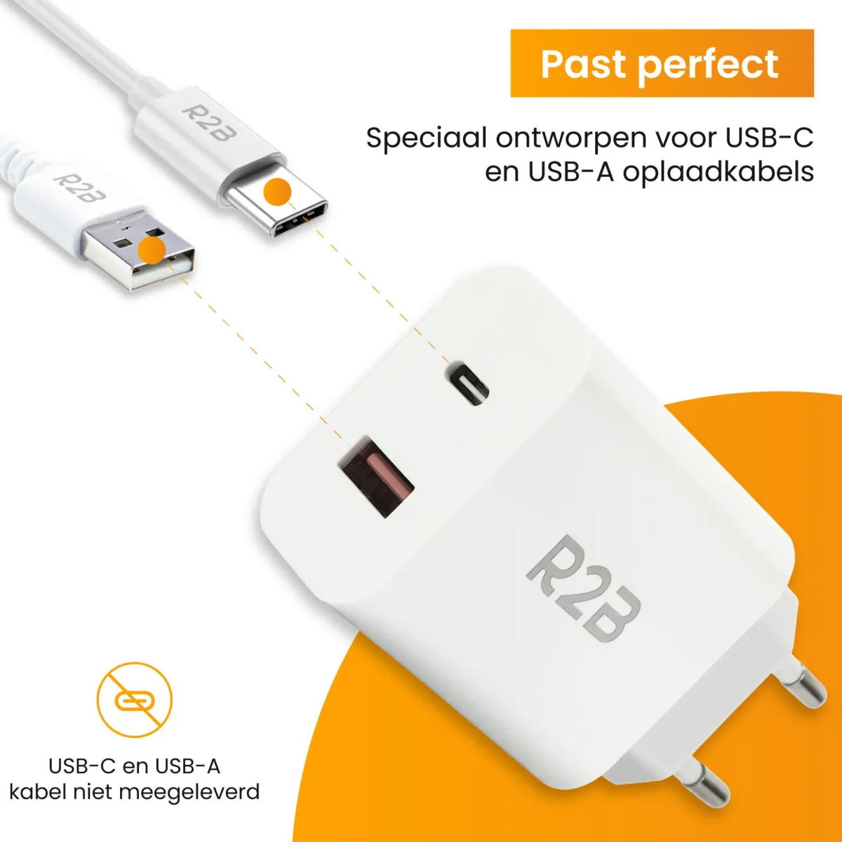 R2B 20W Weißes USB A & USB C Ladegerät< Elektro Zubehör