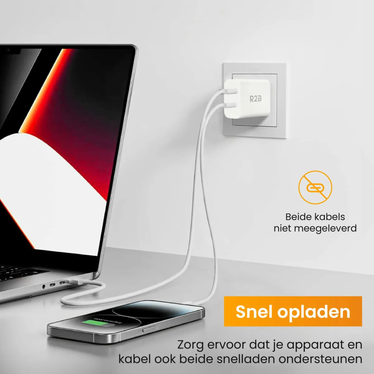 R2B 20W Weißes USB A & USB C Ladegerät< Elektro Zubehör