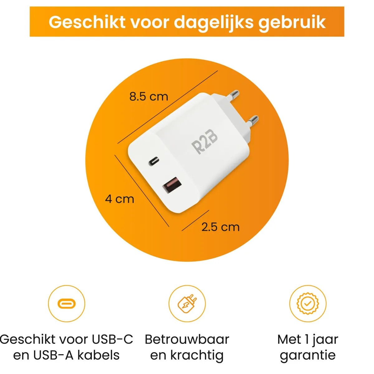 R2B 20W Weißes USB A & USB C Ladegerät< Elektro Zubehör