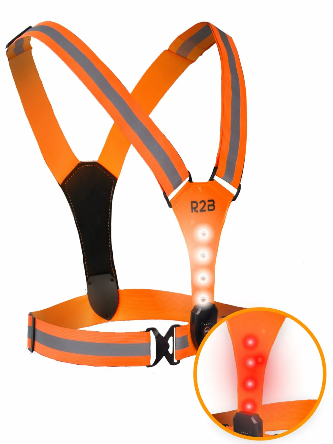 R2B Wanderschuhe & Wanderzubehör^wiederaufladbare Laufweste - Orange
