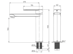 Reich Keramik Linnea Mischhahn - langer Auslauf< Mischbatterien