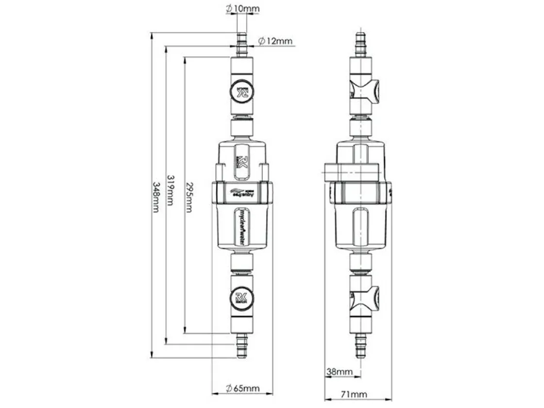 Reich Wasserfilter^Myclean doppelte Schlauchstutze Wasserfilter
