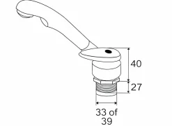 Reich Kaltwasserhähne-Samba Kaltwasserhahn – Bohrloch 33 mm
