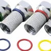 Schwaiger Tv Kabel & Stecker-7 mm satz mit 4 F-Verbindern mit farbigen Ringen