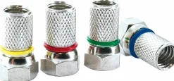 Schwaiger Tv Kabel & Stecker-7 mm satz mit 4 F-Verbindern mit farbigen Ringen