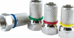 Schwaiger Tv Kabel & Stecker-7 mm satz mit 4 F-Verbindern mit farbigen Ringen