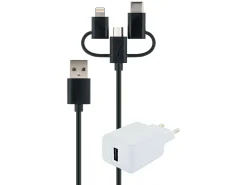 Schwaiger Usb Steckdosen 12V-230 volt 3-in-1 smart Ladeset