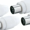 Schwaiger 4 x weiße IEC-Buchse< Tv Kabel & Stecker