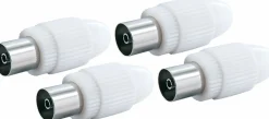 Schwaiger 4 x weiße IEC-Buchse< Tv Kabel & Stecker