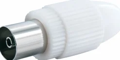 Schwaiger 4 x weiße IEC-Buchse< Tv Kabel & Stecker