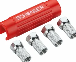 Schwaiger Tv Kabel & Stecker-ADH14 satz von 4 F-Stecker mit Aufdrehhilfe