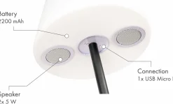 Schwaiger Campinglampen Aufladbar|Campinglampen Aufladbar-LED Solar Außenstehleuchte mit Bluetooth Lautsprecher