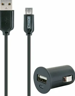 Schwaiger Tv Kabel & Stecker-LSET200 schwarzes 12-Volt Micro-USB Ladeset