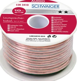 Schwaiger Tv Kabel & Stecker-LSK3410 10 Meter 1,5mm Transparentes Lautsprecherkabel