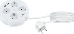 Schwaiger Schuko Steckdosen-Mehrfachsteckdose 4-fach mit 2x USB Ladeports