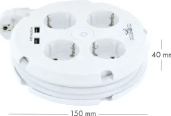 Schwaiger Schuko Steckdosen-Mehrfachsteckdose 4-fach mit 2x USB Ladeports