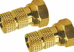 Schwaiger Tv Kabel & Stecker-6,5mm Satz von 2 vergoldeter F-Stecker