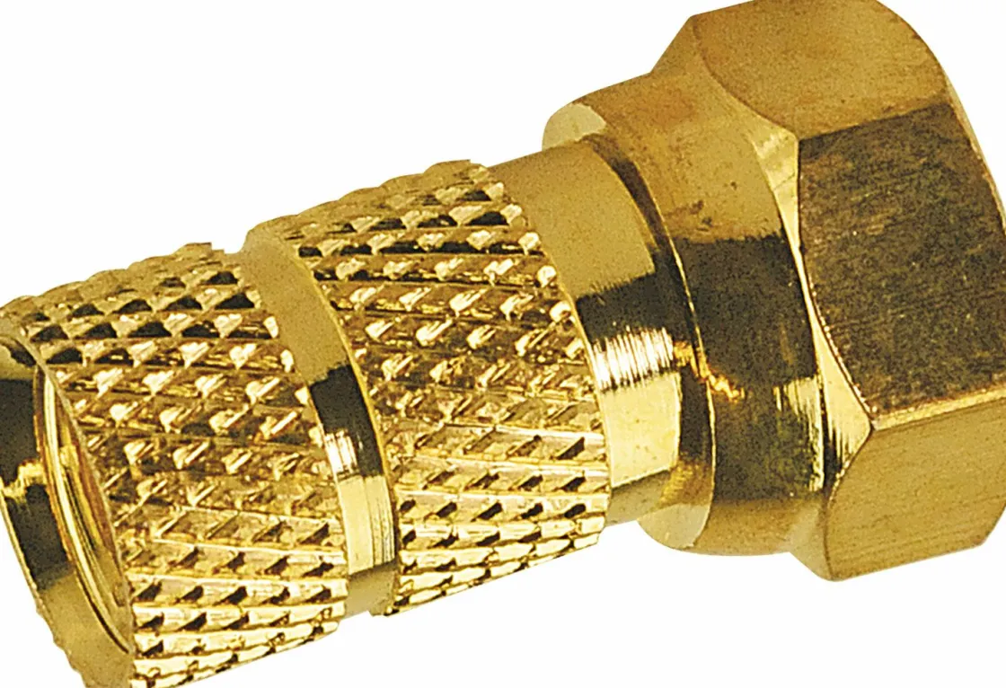Schwaiger Tv Kabel & Stecker-6,5mm Satz von 2 vergoldeter F-Stecker