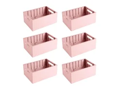 Sunware Aufbewahrungsboxen^Sigma home 4,6 Liter Rosa Klappbox - Set von 6