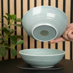 Silwy 20 cm Set von 2 Magnet-Porzellan-Food-Bowls - Cyan< Schüssel & Schalen