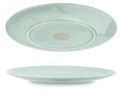 Silwy 23 cm Set von 2 Magnet-Porzellanteller - Cyan< Teller