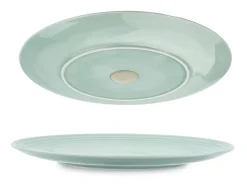 Silwy Teller-26 cm Set von 2 Magnet-Porzellanteller - Cyan