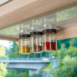 Silwy Aufbewahrung Küche^3 Magnet-Feinkostgläser mit weißem Leiste - 192 ml