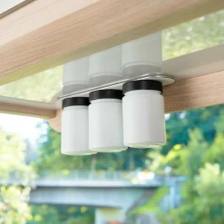 Silwy 3 weiße Magnet-Feinkostgläser mit weißem Leiste - 192 ml< Aufbewahrung Küche
