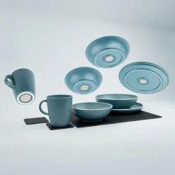 Silwy Geschirrsets^Dolomit 11-teiliges Magnet-Kunststoff-Geschirrset - Blue