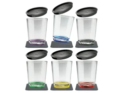 Silwy 6er Set Magnet-Trinkbecher Multicolour mit Deckel< Gläser