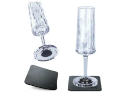 Silwy Gläser^2er set SEKT Magnet Kunststoffgläser