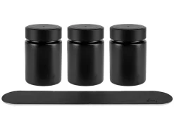 Silwy Küchenutensilien-3er-Set 192 ml magnetische Gewürzgläser - Black