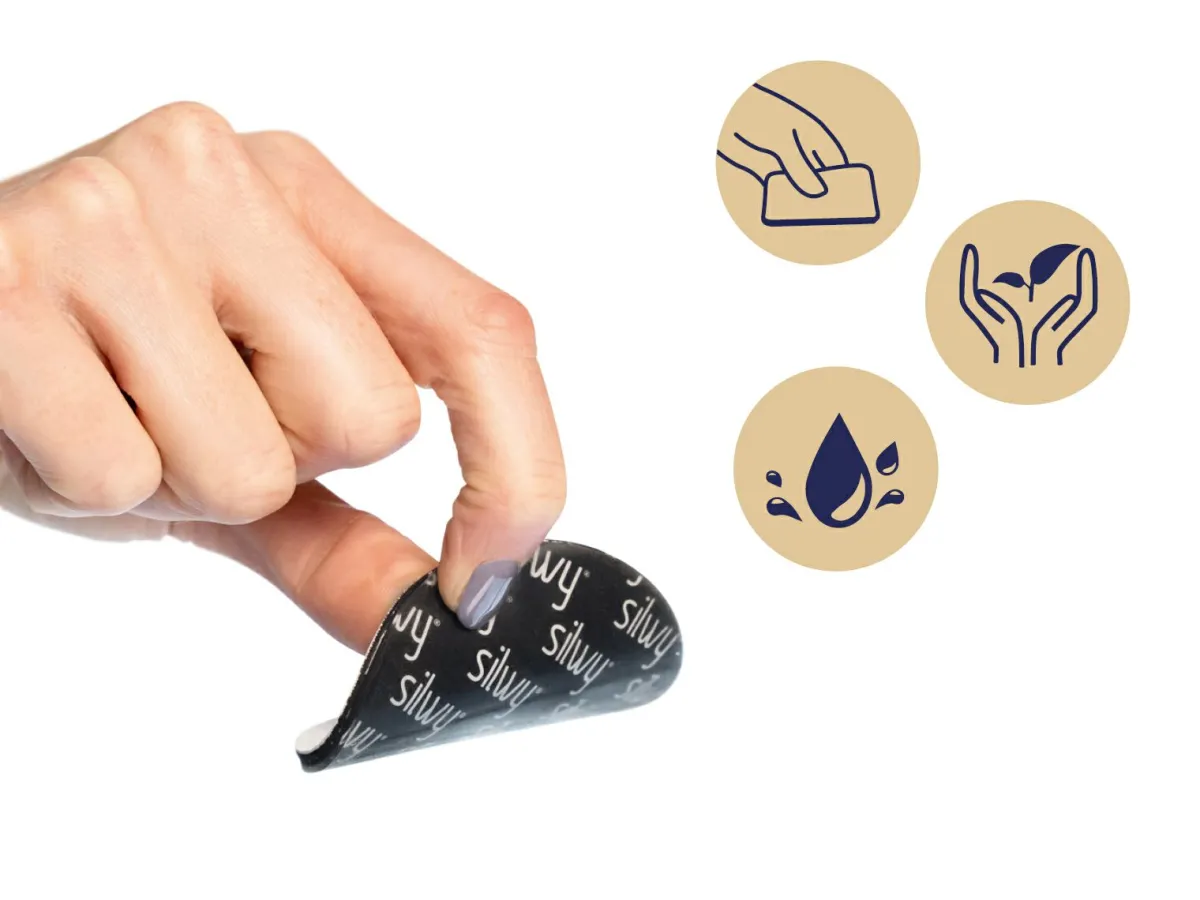 Silwy Flex 4er Set Magnet-Pins inkl. schwarzes Metall-Nano-Gel-Pads< Küchenutensilien