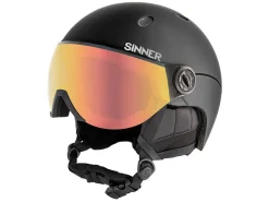 Sinner Titan Black Red Skihelm mit Visier< Skihelme