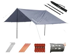 Skandika Tarps^3 x 3 Meter Sonnensegel Set mit Teleskopstangen