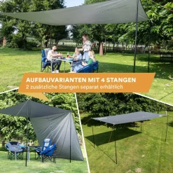 Skandika Tarps^3 x 3 Meter Sonnensegel Set mit Teleskopstangen