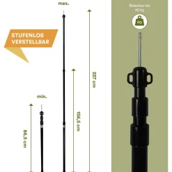 Skandika Tarps^3 x 3 Meter Sonnensegel Set mit Teleskopstangen
