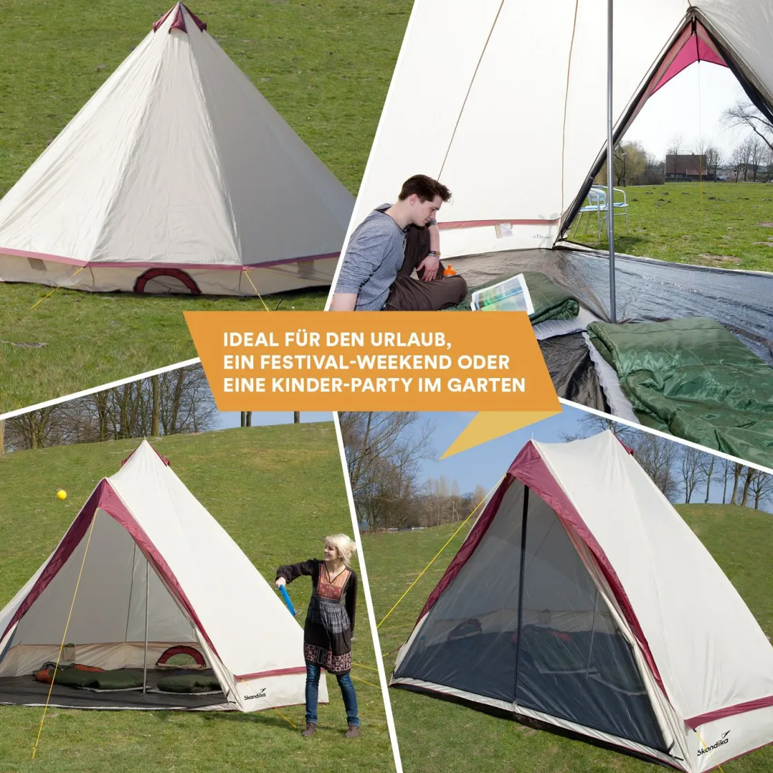 Skandika Rundzelte|Familienzelte-Comanche 8 Campingzelt (sand/rot)