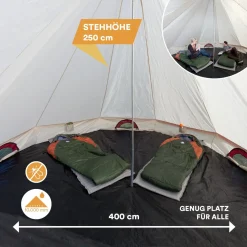 Skandika Rundzelte|Familienzelte-Comanche 8 Campingzelt (sand/rot)