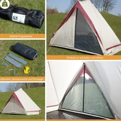Skandika Rundzelte|Familienzelte-Comanche 8 Campingzelt (sand/rot)
