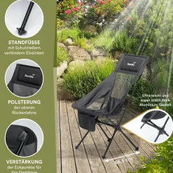 Skandika Faltstühle^Compact Campingstuhl - Black