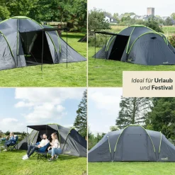 Skandika 6 Personen Kuppelzelte|Verdunkelungszelte-Daytona 6 anthrazit Kuppelzelt