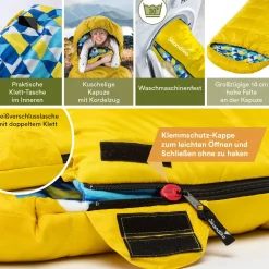 Skandika Dundee Flanell RV rechts gelber Schlafsack< Sommerschlafsäcke|Mumienschlafsäcke